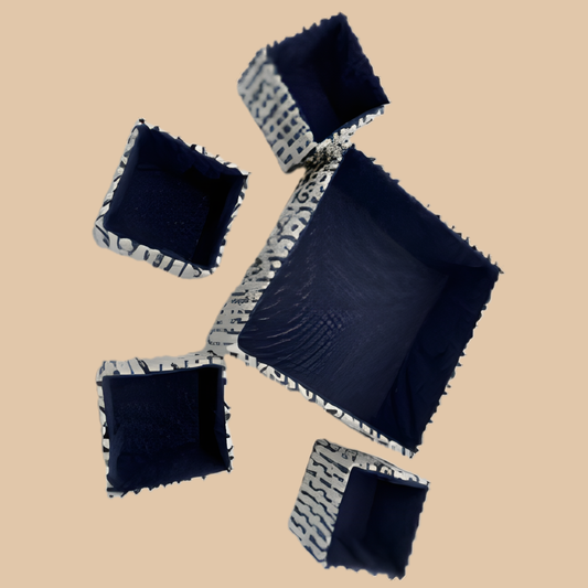 Desk Organizer Set 5 Pcs Blue Woven