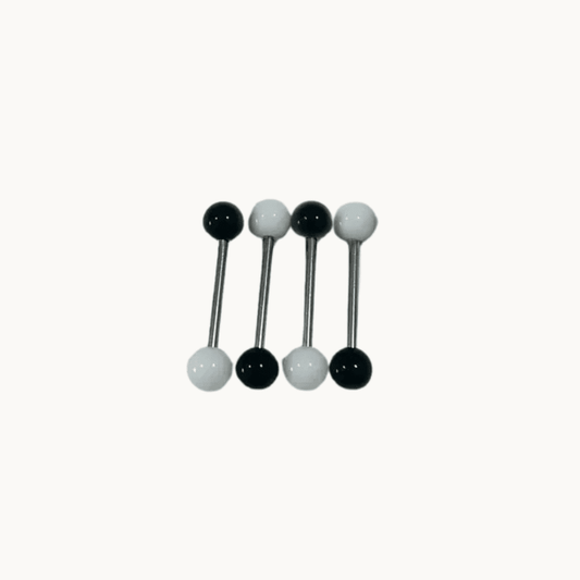 Ying Yang Heart Tongue Barbells Set 4PCS - COLO