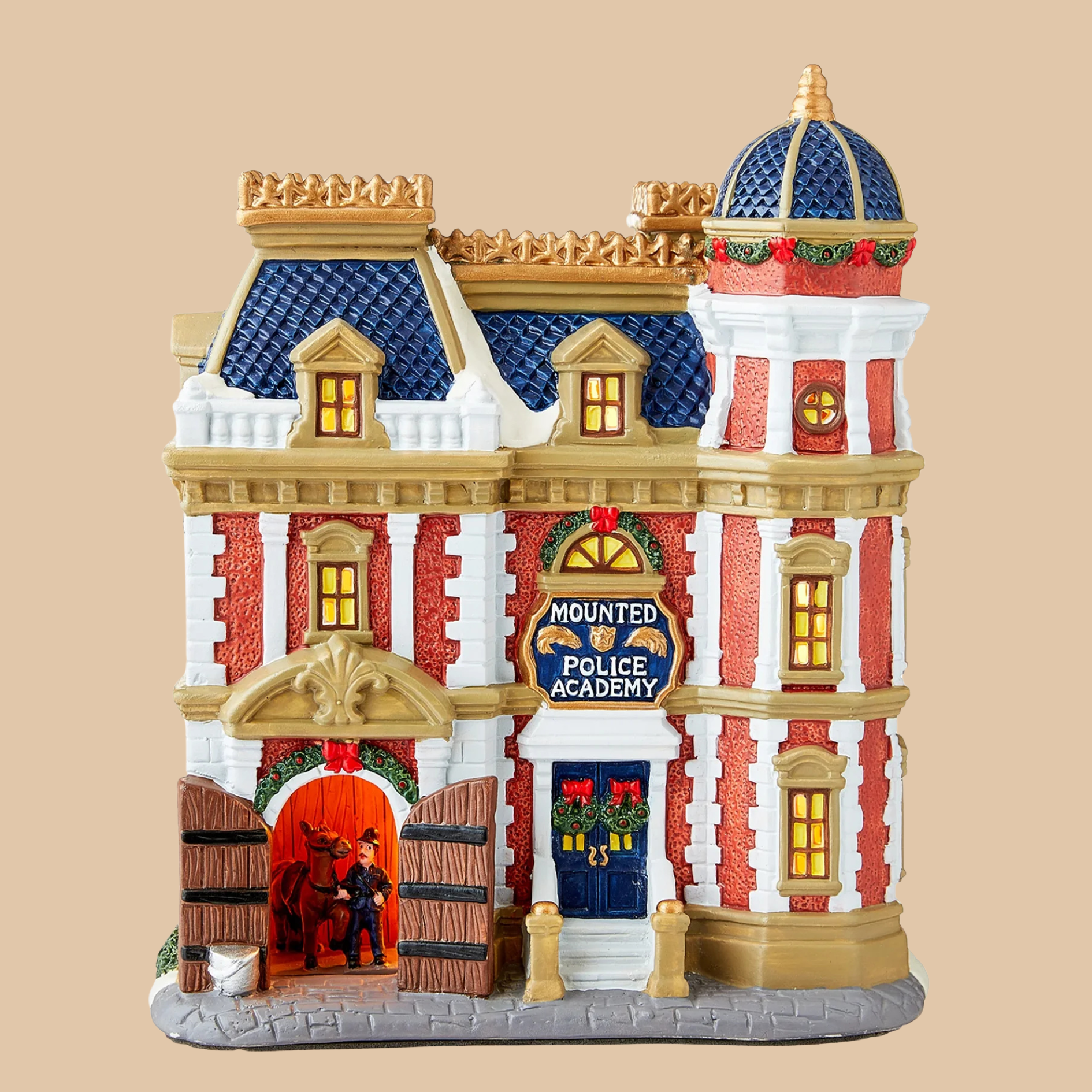 Christmas Village Police Academy Light-Up Porcelain
