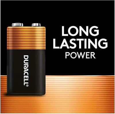 Uncompromising Power & 5-Year Storage Readiness: Duracell Coppertop 9-Volt General-Purpose Alkaline Batteries