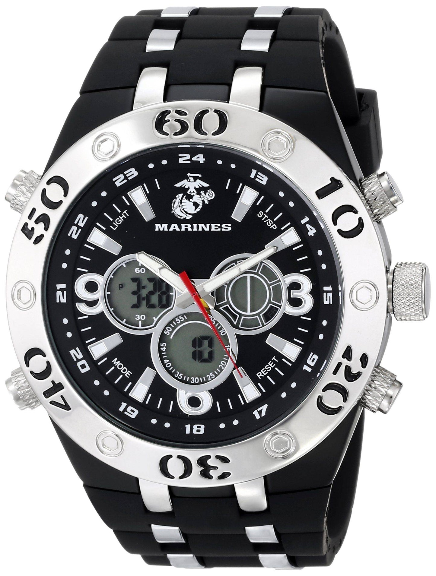 Wrist Armor Men's 37100007 C23 Analog-Digital Display Quartz Watch with Black Rubber Strap