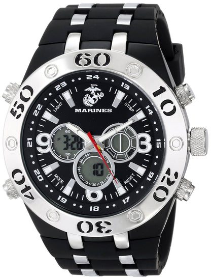 Wrist Armor Men's 37100007 C23 Analog-Digital Display Quartz Watch with Black Rubber Strap