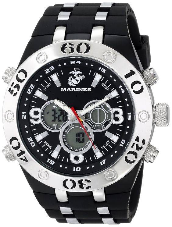Wrist Armor Men's 37100007 C23 Analog-Digital Display Quartz Watch with Black Rubber Strap