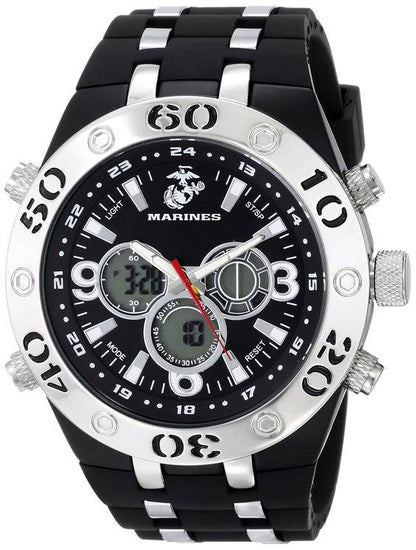 Wrist Armor Men's 37100007 C23 Analog-Digital Display Quartz Watch with Black Rubber Strap
