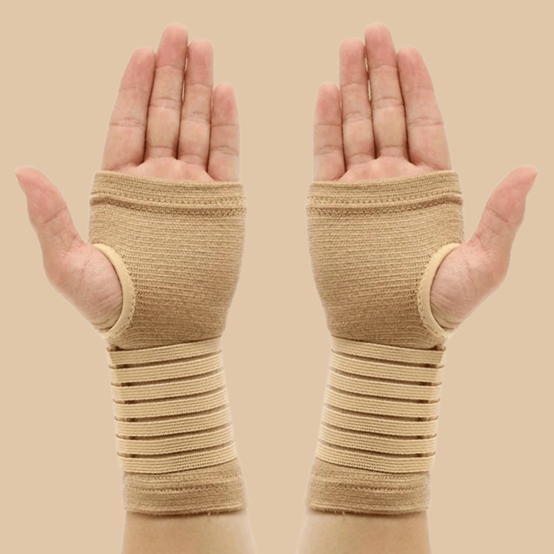 Wrist Bandage Support Gloves Beige 2pcs - COLO