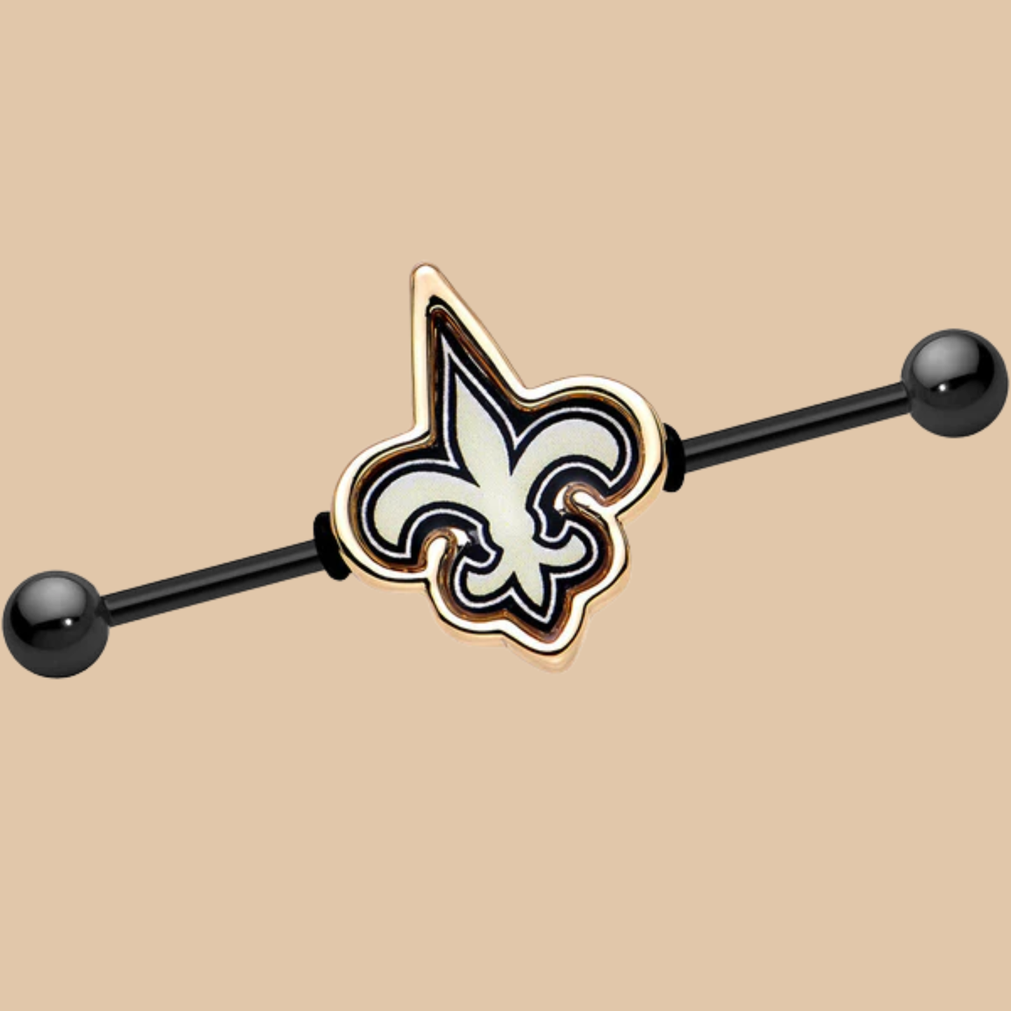 NFL New Orleans Saints Surgical Steel Nipple Barbell Licensed