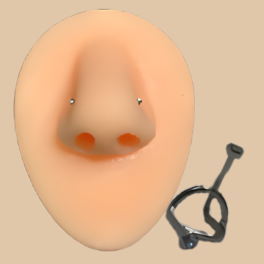 Silver Nose Nostril Piercing with Sparkle