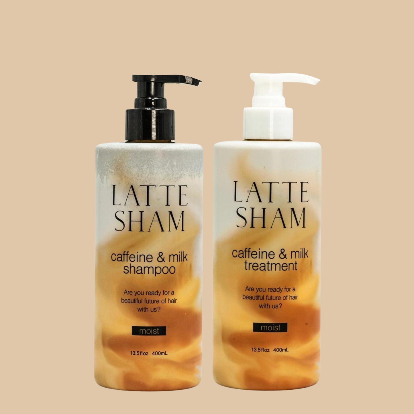 Pack for Two JCOS Latte Sham Moist Shampoo and Treatment 13.5 fl oz (400 ml) Each