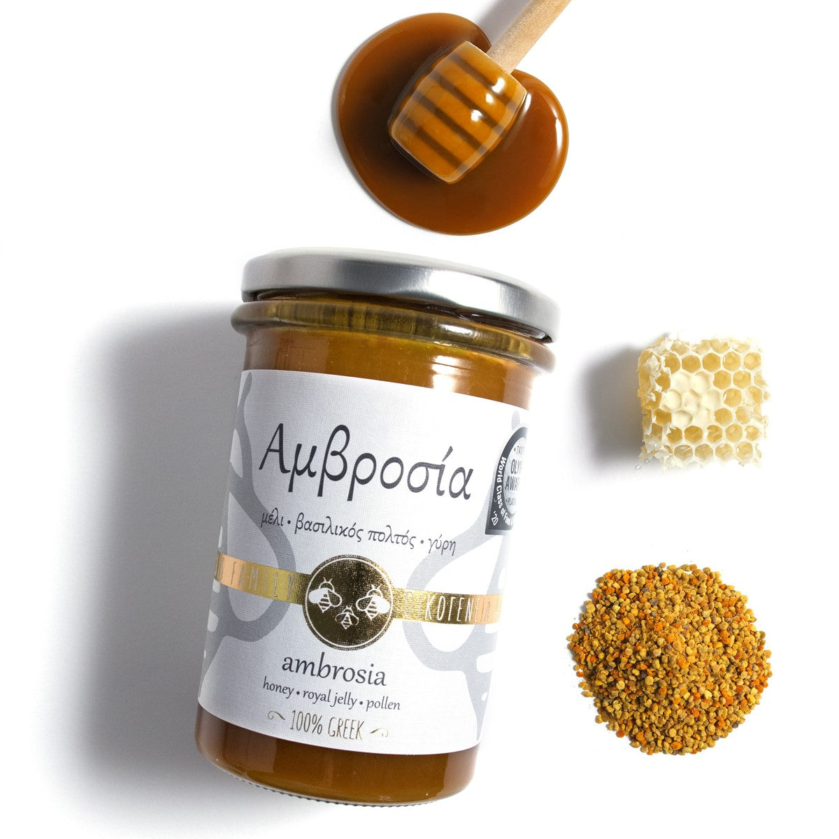 Alabasinis Ambrosia Honey with Pollen & Royal Jelly – Premium Wellness Blend