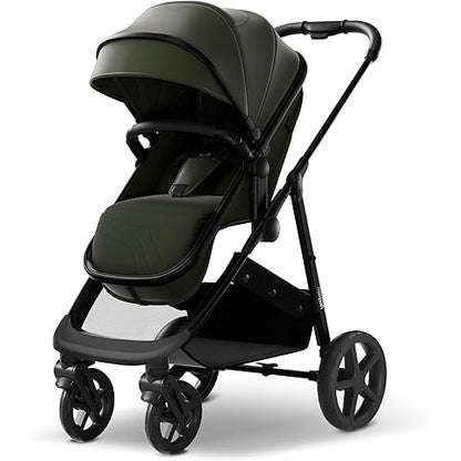 Multi-Stage Versatility & All-Terrain Luxury: Costway 2-in-1 Foldable Baby Stroller & Bassinet (Coffee)