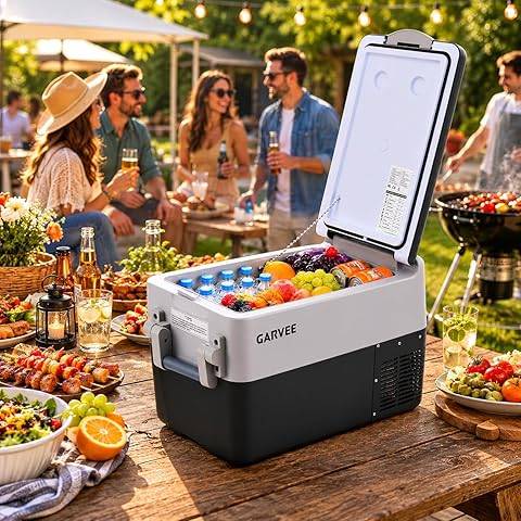 Alpicool Portable Refrigerator for Car, 12 Volt Refrigerator with Wheel 42 Quarts Car Refrigerator Dual Zone Independent Control, Portable Car Fridge 12V/24V Electric Cooler for Camping