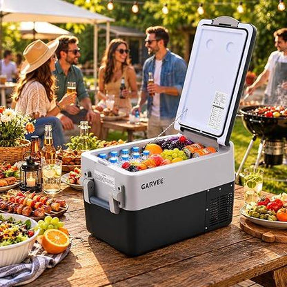 Alpicool Portable Refrigerator for Car, 12 Volt Refrigerator with Wheel 42 Quarts Car Refrigerator Dual Zone Independent Control, Portable Car Fridge 12V/24V Electric Cooler for Camping