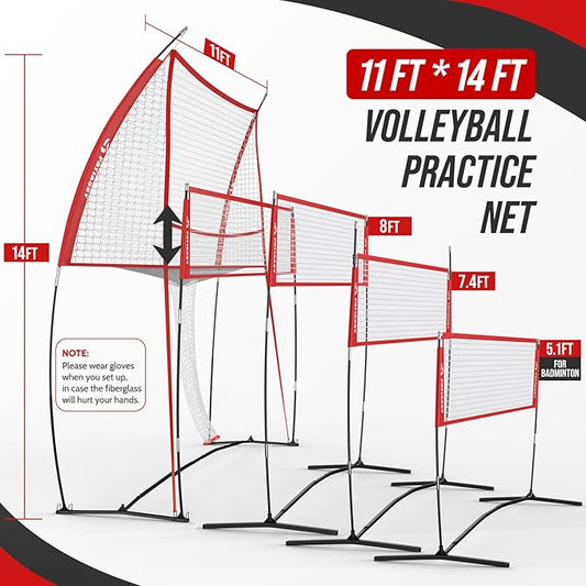 Patiassy Volleyball Spike Training Net with Ball Return System & Carry Bag