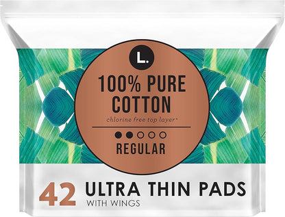 L. Ultra Thin Pads with Wings Regular Absorbency 42 Count