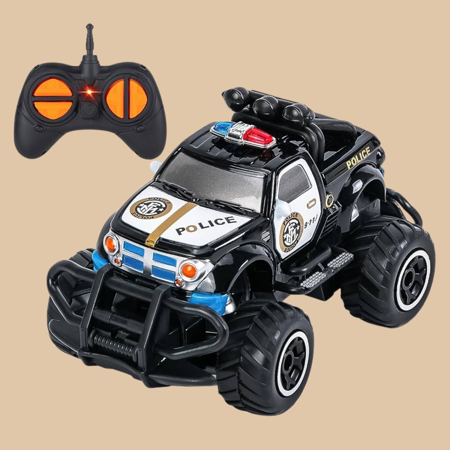 HST RC MINI MIX JEEP ROAD POLICE, Remote Control Race Car COLOR WHITE AND BLACK
