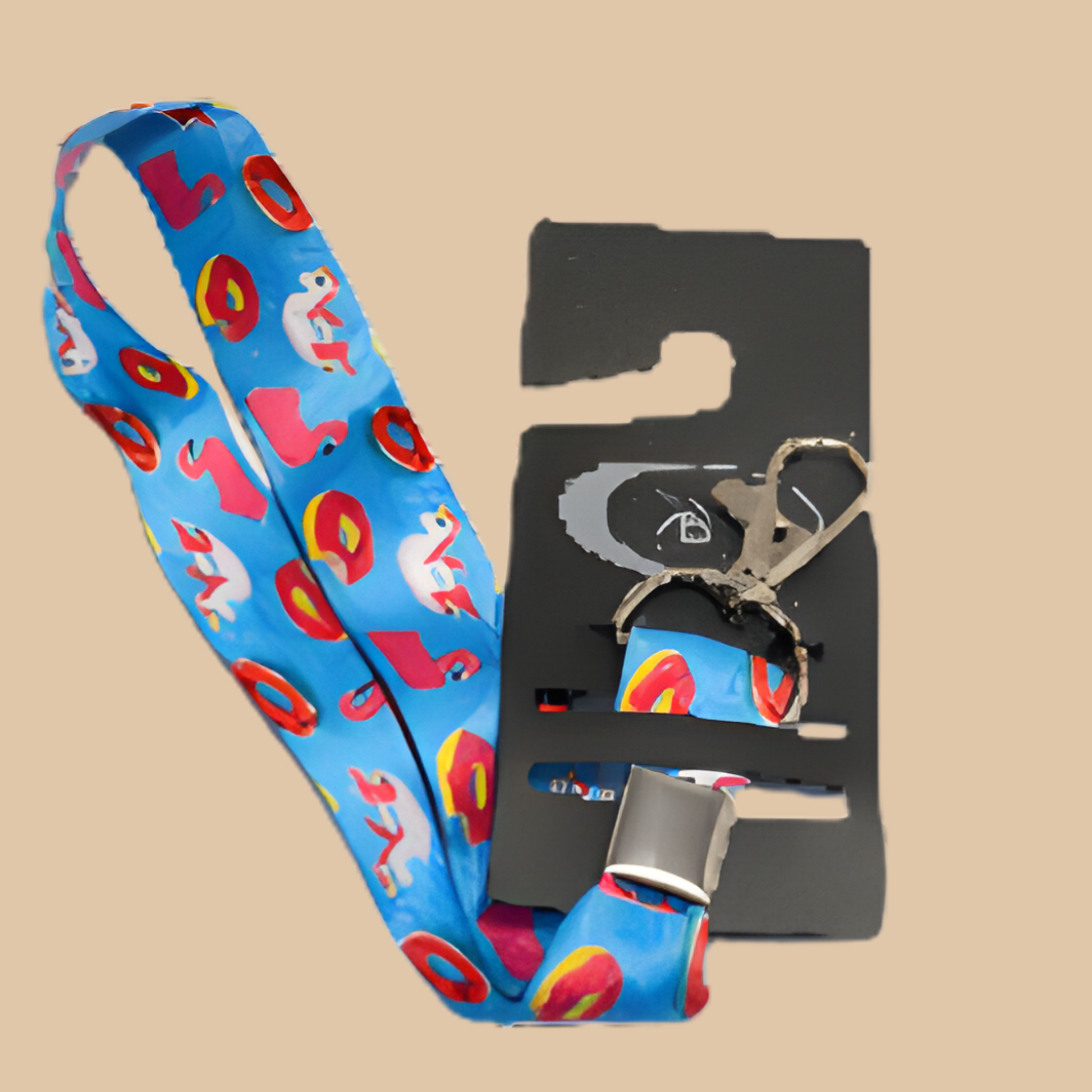 Silver Moon Creations Wrist Lanyard – Blue Unicorn Flamingo Float - COLO