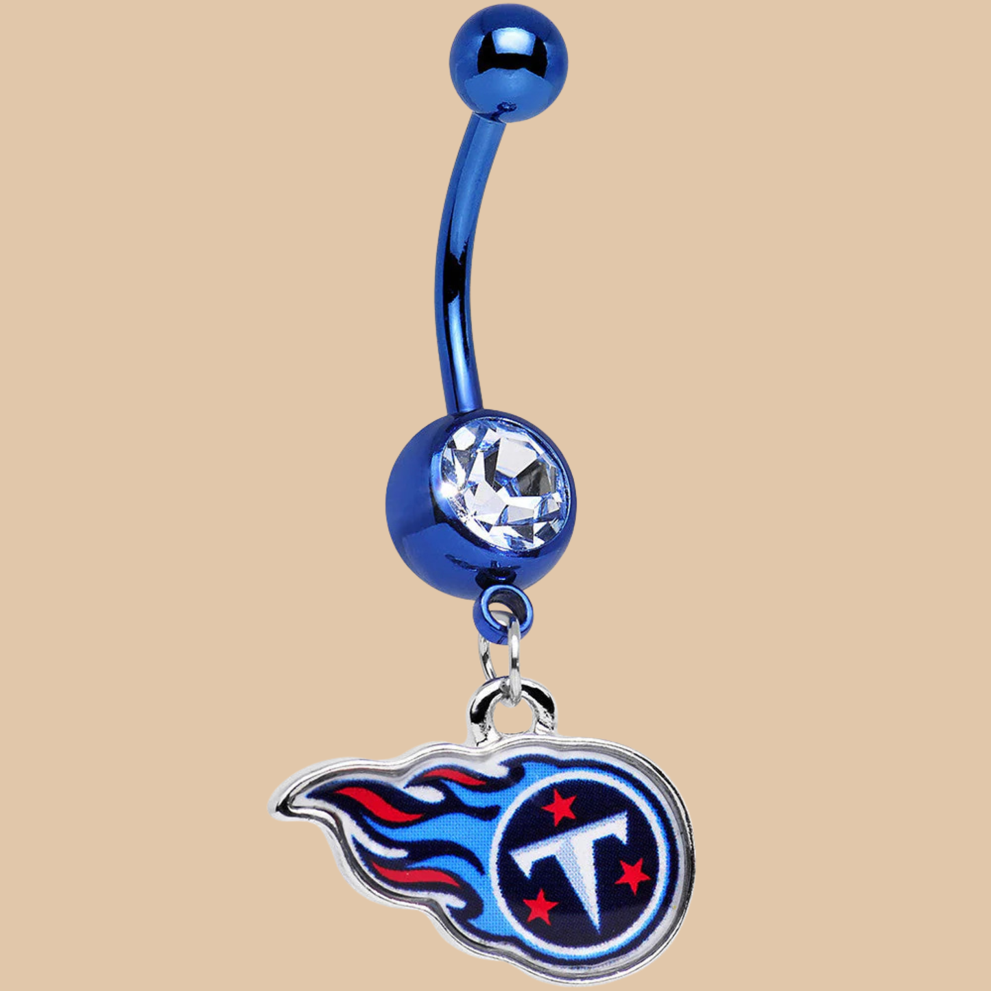 Tennessee Titans NFL Body Jewelry – Dangle Belly Ring (Blue)