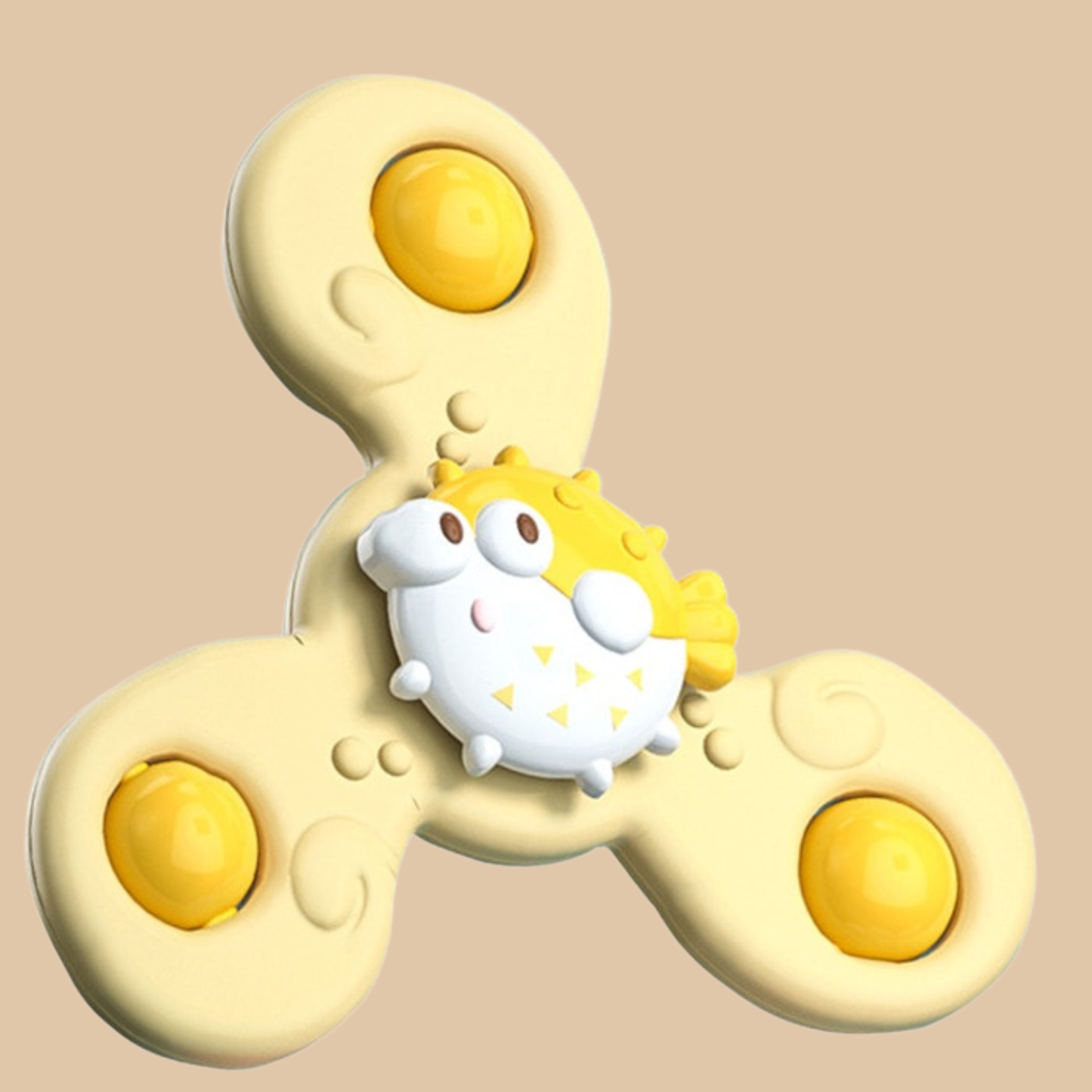 Suction Cup Spinner Fidget Toy Yellow