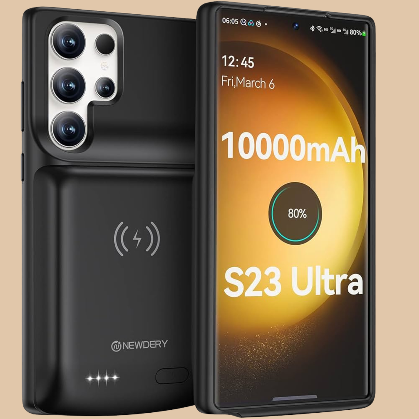 NEWDERY Galaxy S23 Ultra 10000mAh Battery Case