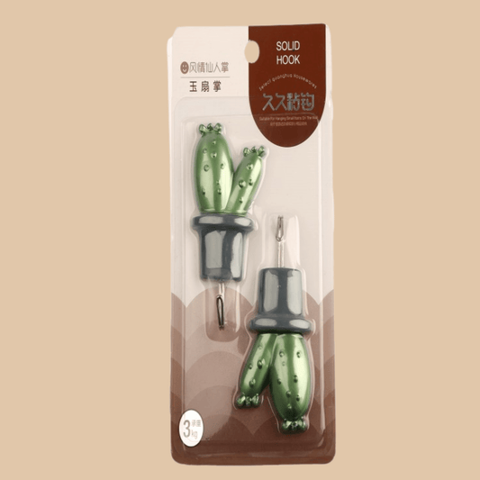 Boho Color Golden Cactus Shaped Hooks 2pcs - COLO