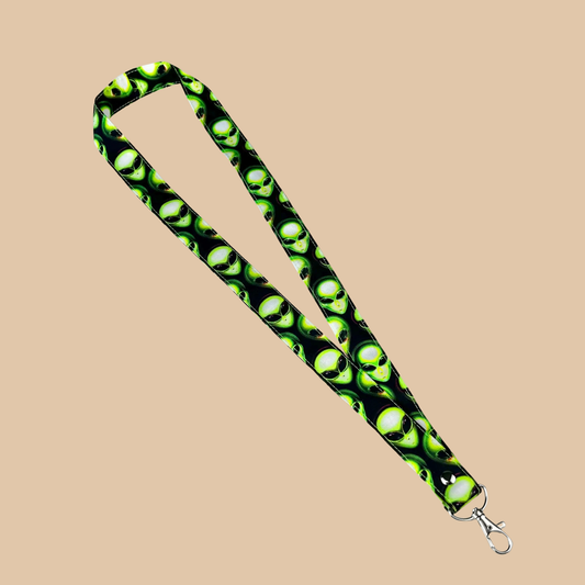 Lanyard Alien Head Black and Green