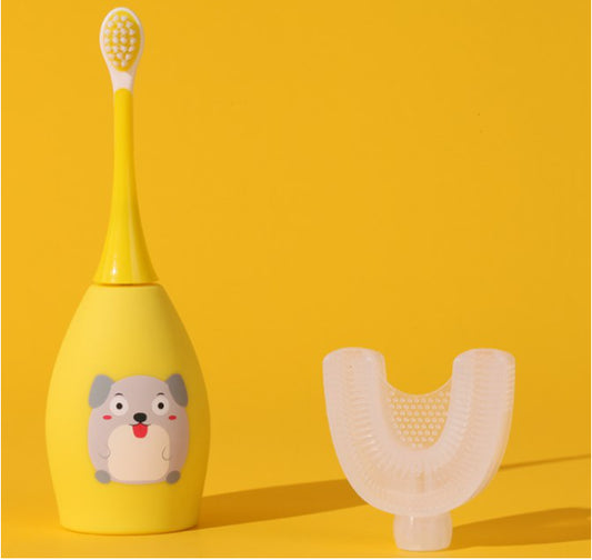 Dog Children’s 2-in-1 Ultrasonic Electric Toothbrush (Yellow)