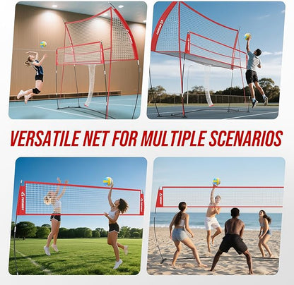 Patiassy Volleyball Spike Training Net with Ball Return System & Carry Bag