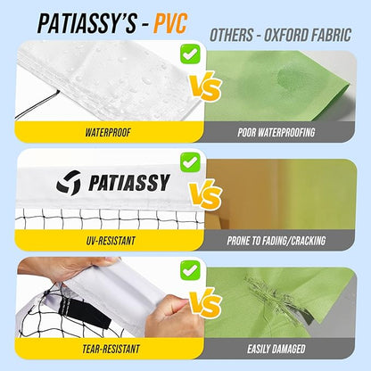 Patiassy Complete Badminton Set with Net, Rackets, Shuttlecocks & Carry Bag (White)