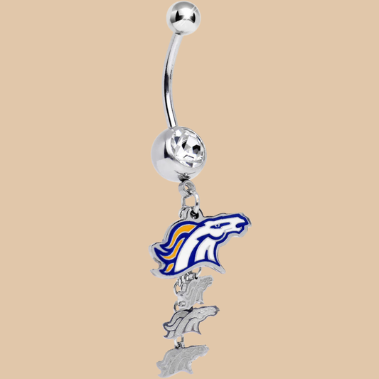 NFL Philadelphia Eagles Dangle Belly Ring Stainless Steel Curved Silver Barbell Licensed