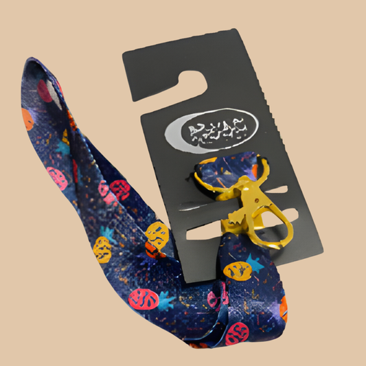 Silver Moon Creations Wrist Lanyard – Dark Blue Pineapples
