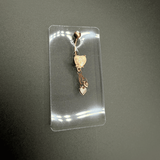 Gold Heart Belly Button Ring with Stones - COLO