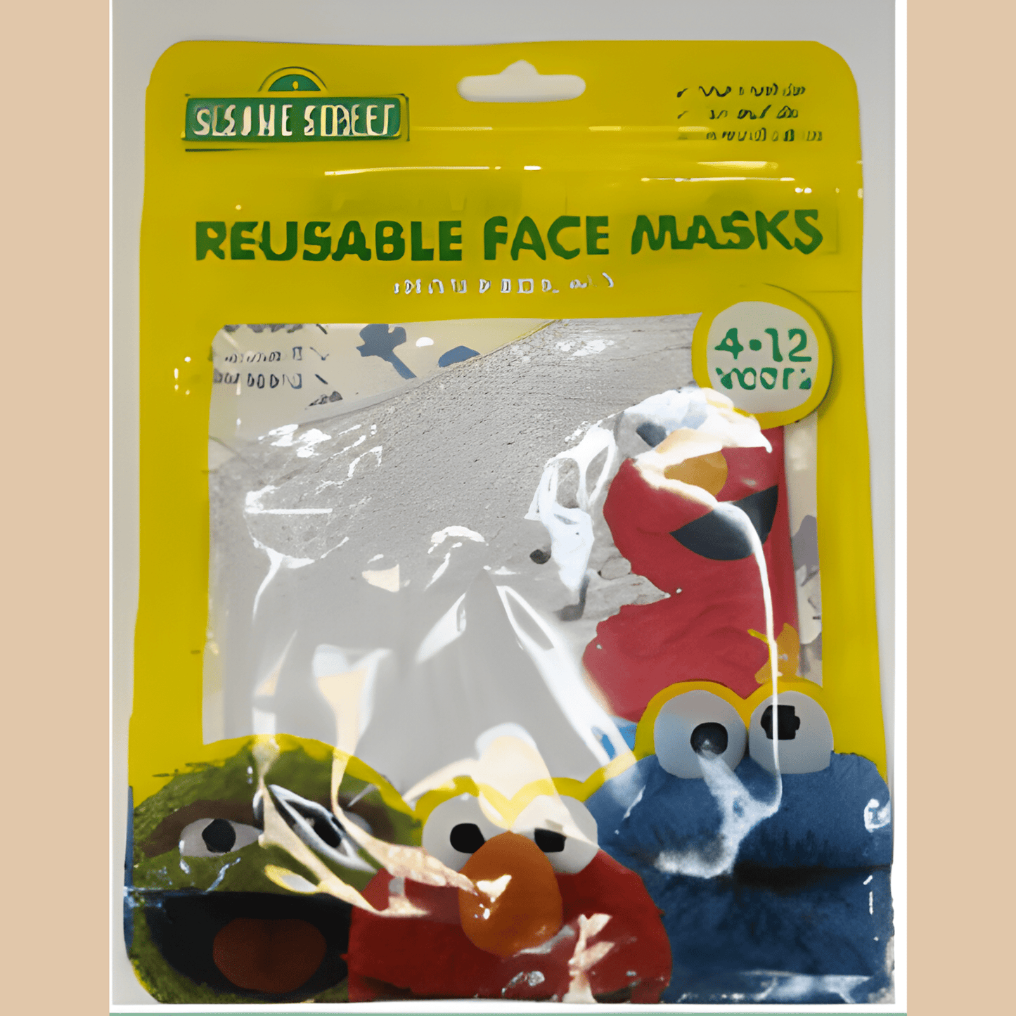 Kids Sesame Street White Elmo Reusable Face Mask - COLO