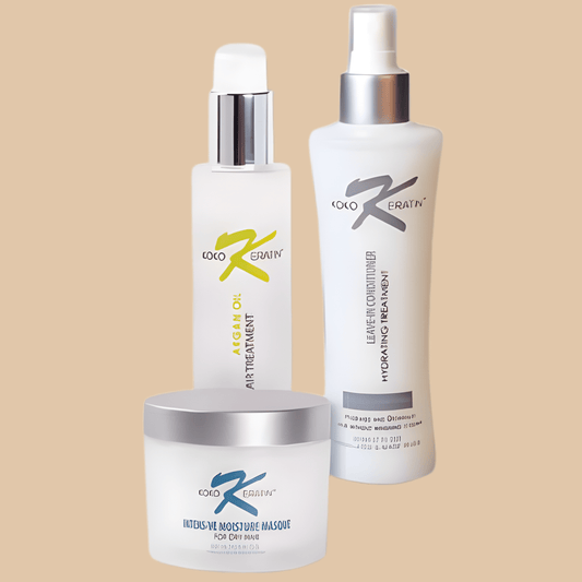 Koko Keratin Home Care Styling Kit – Leave-In + Moisture Masque + Argan Oil - COLO