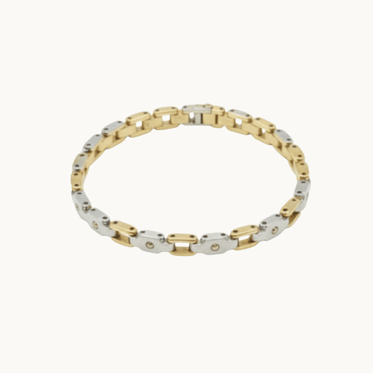 Men's Silver & Gold Tone Link Bracelet - COLO