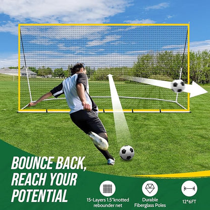 Patiassy Soccer Goal Net with Training Target & Carry Bag