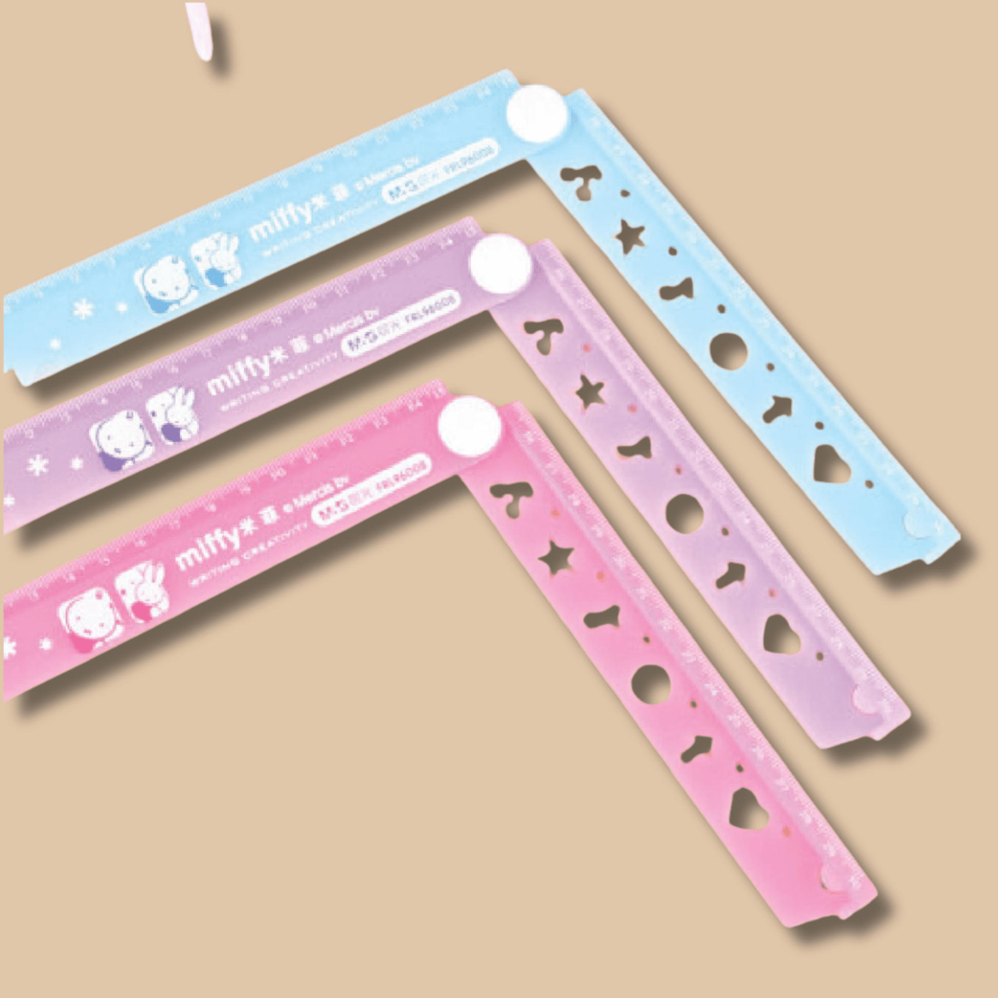 Miffy Folding Ruler Purple 15–30cm - COLO