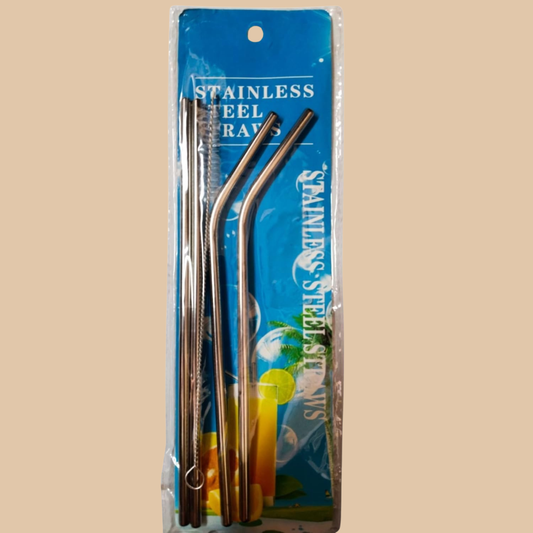 Reusable Stainless Steel Drinking Straws Set of 4