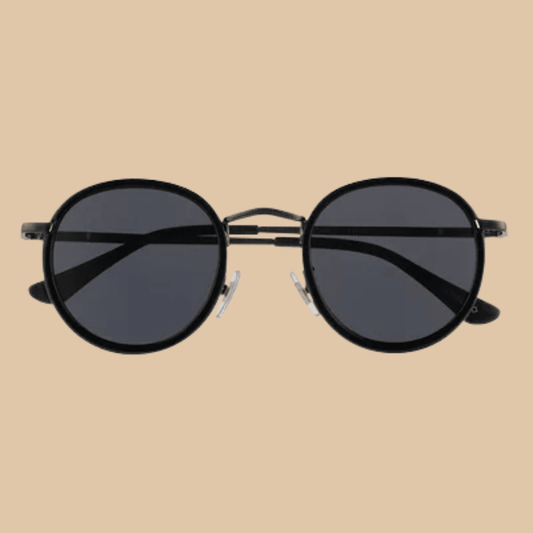 Men’s Dockers Shiny Gunmetal Round Sunglasses - COLO