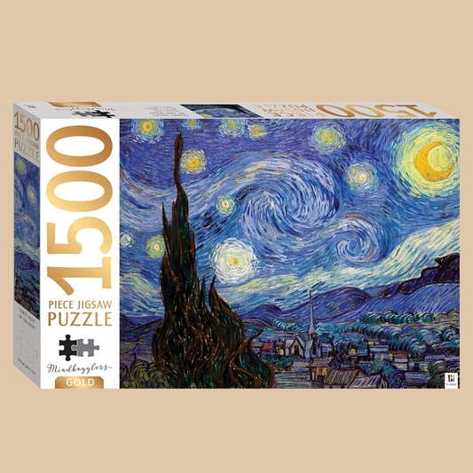 Mindbogglers Gold 1500-Piece Jigsaw Puzzle – Starry Night