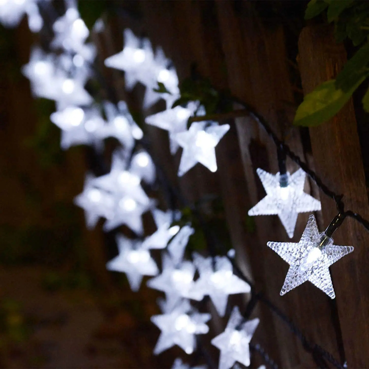 Copper Wire Star String Lights 50 LED