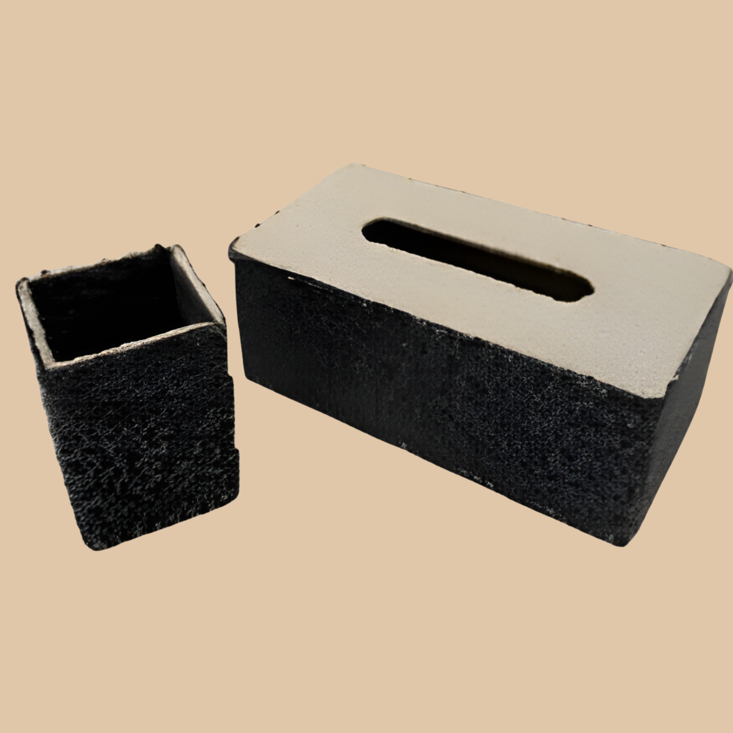 Office Desk Organizer Set 2 Pcs Dark Brown