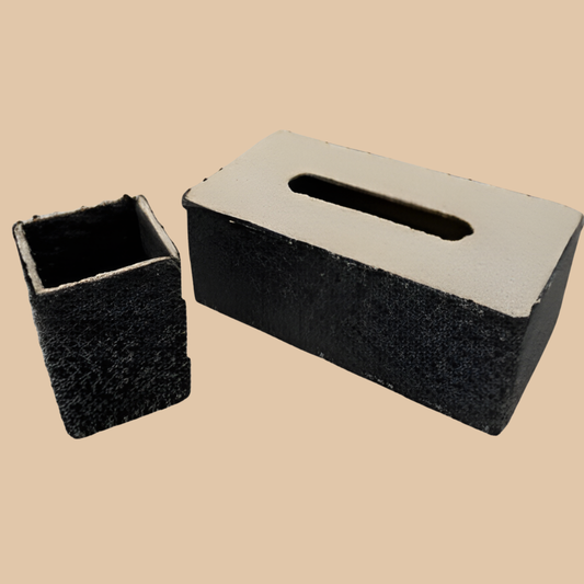 Office Desk Organizer Set 2 Pcs Dark Brown