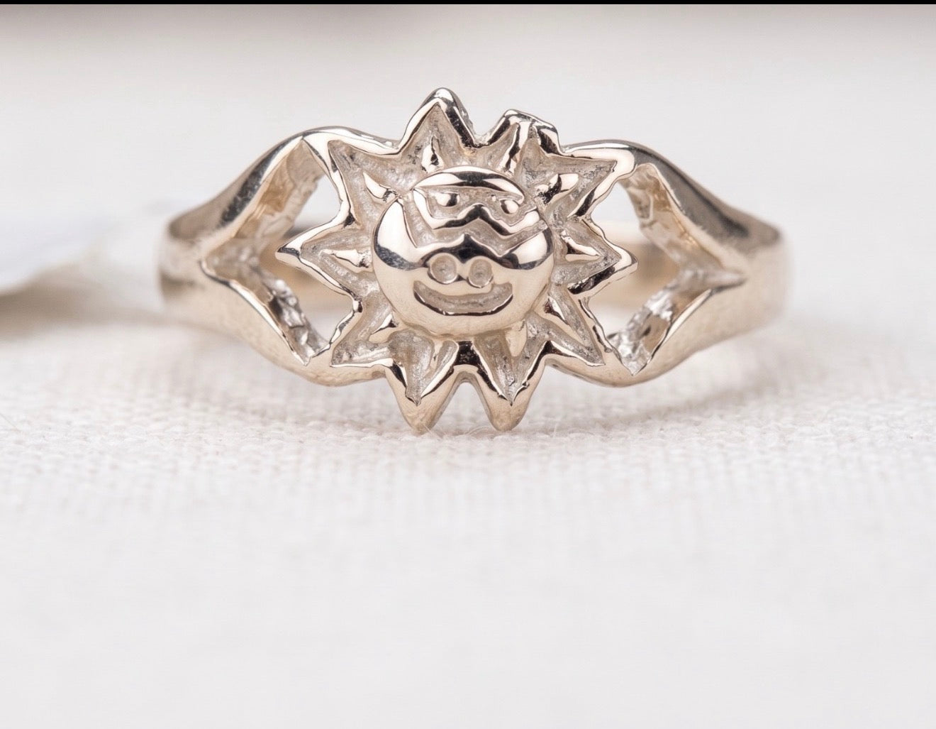 SILVER SUN FACE Toe/Midi Ring