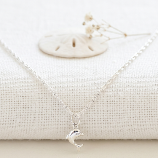STERLING SILVER POLISH FINISH DOLPHINE PENDANT ANKLE BRACELET 10" BOX CHAIN w/SPRING RING LOCK
