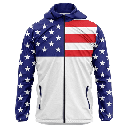 USA Flag Full Zip Rain Jacket