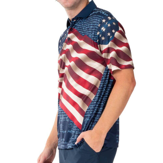 Men's American Flag Tech Polo