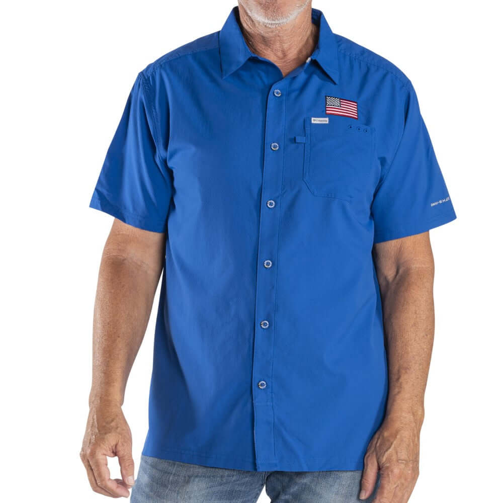 Men's Columbia USA Flag Slack Tide Short-Sleeve Shirt
