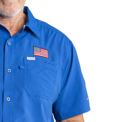 Men's Columbia USA Flag Slack Tide Short-Sleeve Shirt