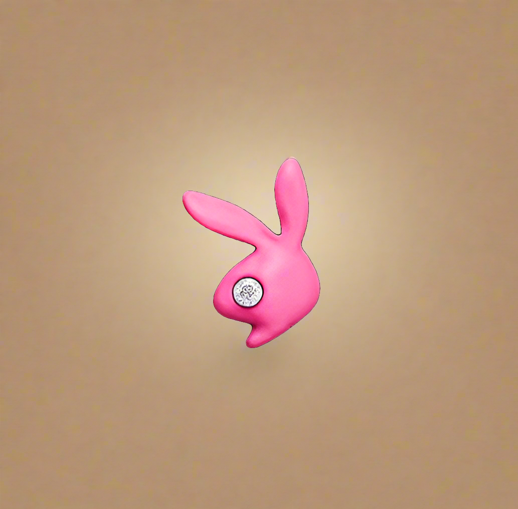 Playboy Nose Stud – Pink Stainless Steel with Crystal Bunny Accent