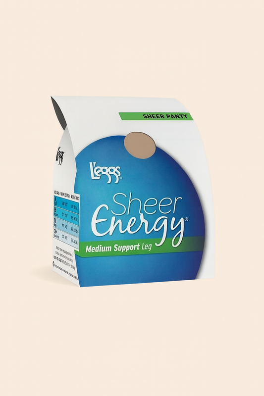 L'eggs Sheer Energy Control Top Pantyhose – Medium Support, Leg B, Nude